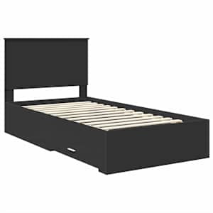 Rám postele Černá a stříbrná 90 x 200 cm kompozitní dřevo - obrázek 4