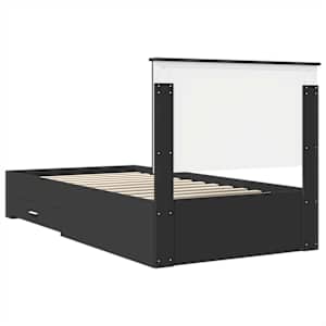 Rám postele Černá a stříbrná 90 x 200 cm kompozitní dřevo - obrázek 9