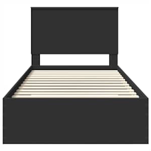 Rám postele Černá a stříbrná 90 x 200 cm kompozitní dřevo - obrázek 7