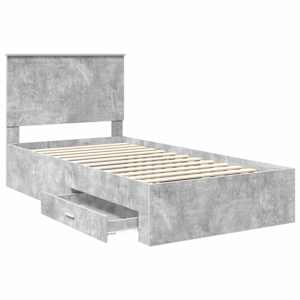 Rám postele s čelo Betonově šedá 100 x 200 cm kompozitní dřevo - obrázek 5