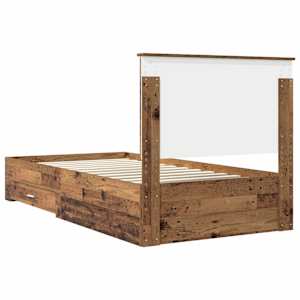 Rám postele s čelo Staré dřevo 100 x 200 cm kompozitní dřevo - obrázek 9