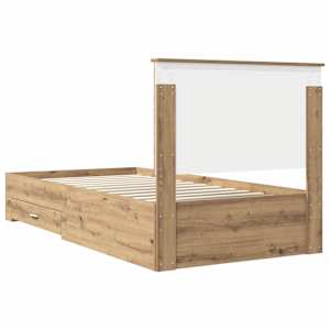 Rám postele s čelo Artisanový dub 100 x 200 cm kompozitní dřevo - obrázek 9