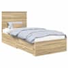 vidaXL Voodi raam sahtliga peaga Sonoma tamm 90 x 190 cm Tehispuit