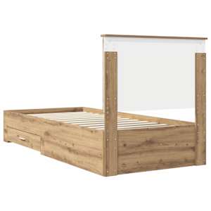 Rám postele s čelo Artisanový dub 90 x 190 cm kompozitní dřevo - obrázek 9