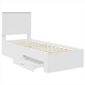 Rám postele s čelo Bílá a stříbrná 70 x 190 cm kompozitní dřevo - obrázek 5