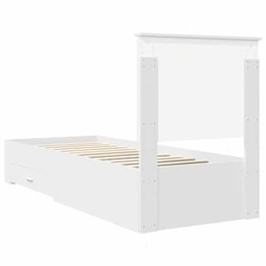 Rám postele s čelo Bílá a stříbrná 70 x 190 cm kompozitní dřevo - obrázek 9