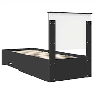 Rám postele Černá a stříbrná 70 x 190 cm kompozitní dřevo - obrázek 9