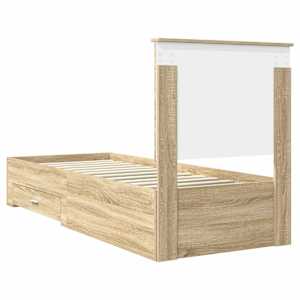 Rám postele Sonoma dub a stříbrná 70 x 190 cm kompozitní dřevo - obrázek 9