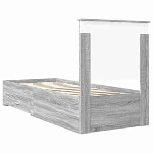 Rám postele Šedý Sonoma a stříbrná 70 x 190 cm kompozitní dřevo - obrázek 9