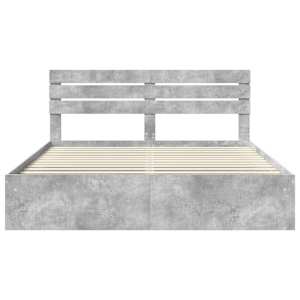 Rám postele s čelo Beton 200 x 200 cm Masivní borové dřevo - obrázek 7