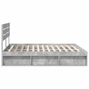 Rám postele s čelo Beton 200 x 200 cm Masivní borové dřevo - obrázek 8