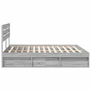 Rám postele Šedá Sonoma 200 x 200 cm Masivní borové dřevo - obrázek 8
