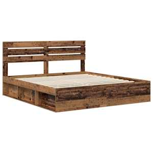 Rám postele Staré dřevo 200 x 200 cm Masivní borové dřevo - obrázek 4