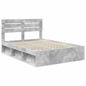 Rám postele Betonově šedá 150 x 200 cm Masivní borové dřevo - obrázek 4