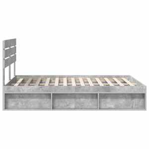 Rám postele Betonově šedá 150 x 200 cm Masivní borové dřevo - obrázek 8