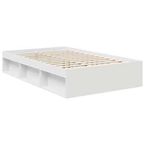 Rám postele s čelo Bílá 120 x 200 cm Masivní borové dřevo - obrázek 5