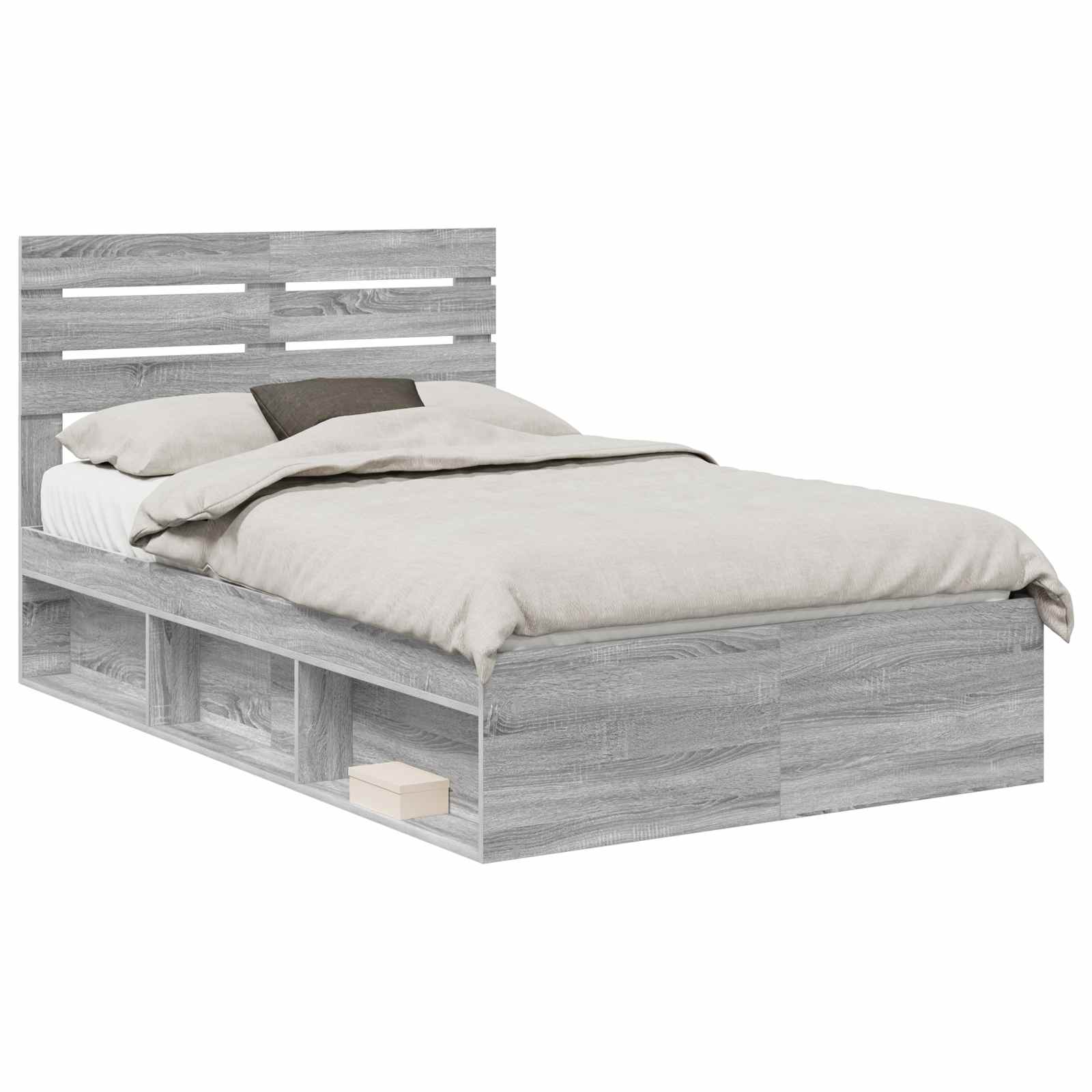 Bedframe Grijs Sonoma 120 x 190 cm Massief grenenhout image 2