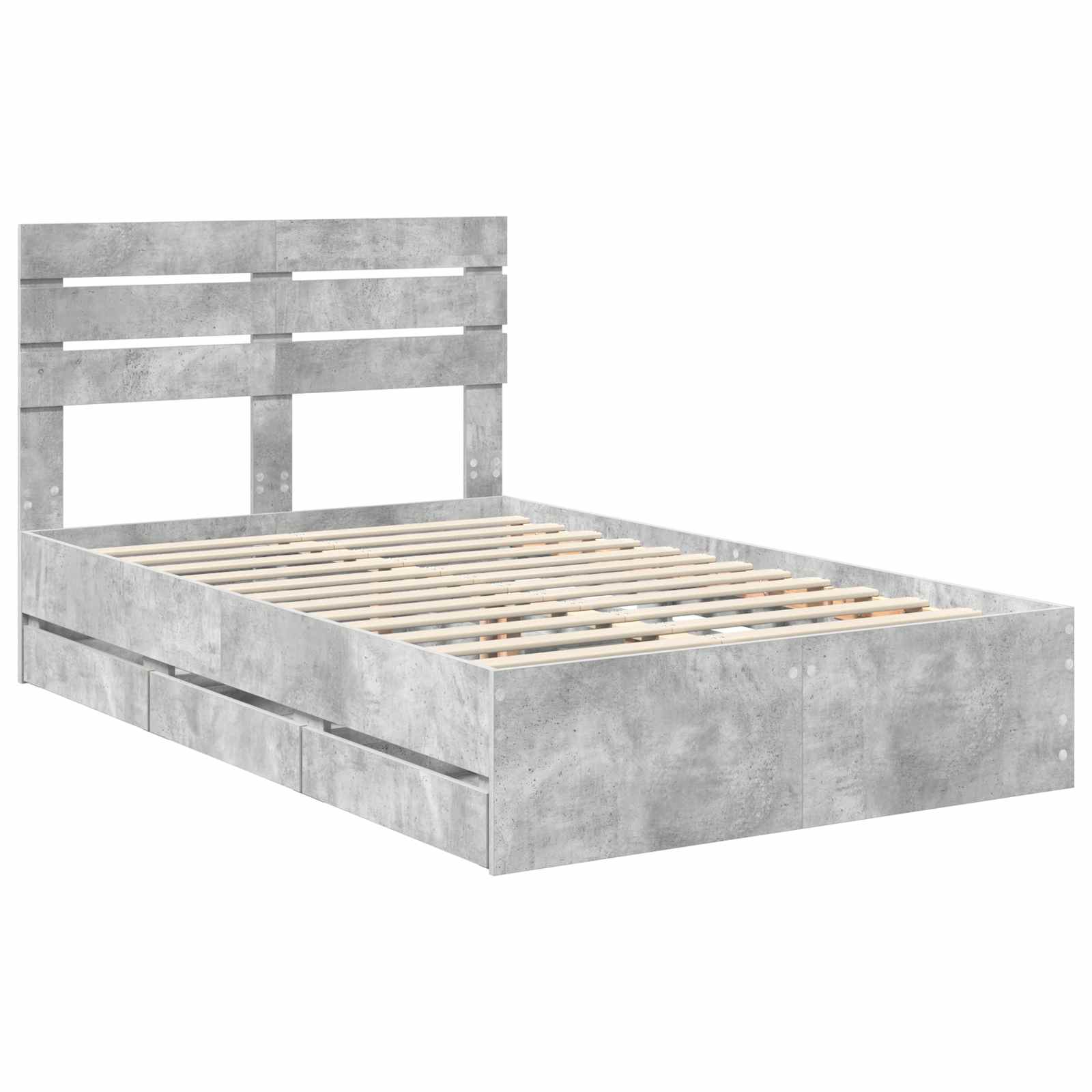 Voodi raam sahtliga peaga Betoonhall 120 x 190 cm Inseneripuit 73 Kõik vajalik sinu aeda ja koju! Voodi raam sahtliga peaga Betoonhall 120 x 190 cm Inseneripuit - Image 4