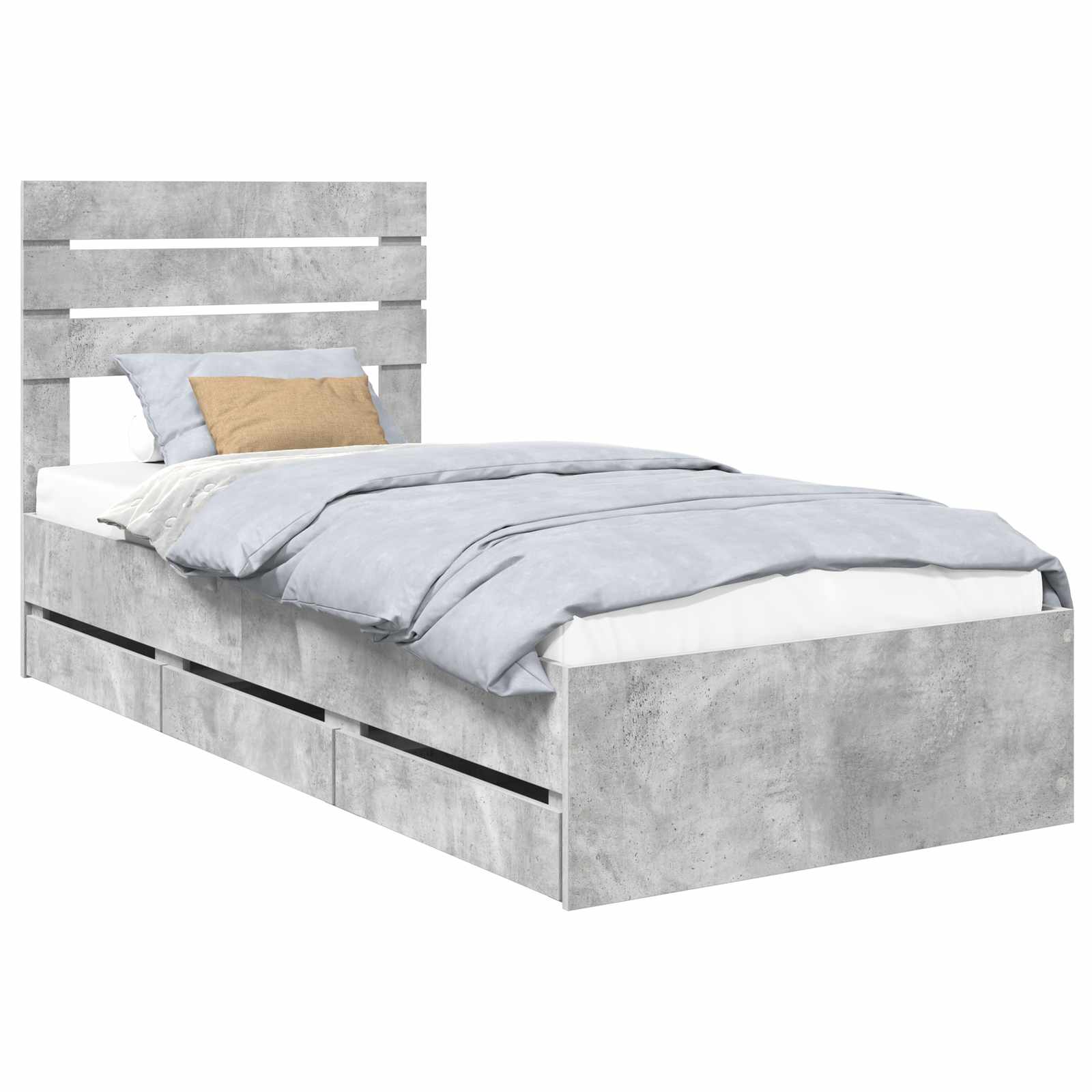 Voodi raam sahtliga peaga Betoonhall 90 x 200 cm Inseneripuit 48 Kõik vajalik sinu aeda ja koju! Voodi raam sahtliga peaga Betoonhall 90 x 200 cm Inseneripuit - Image 2