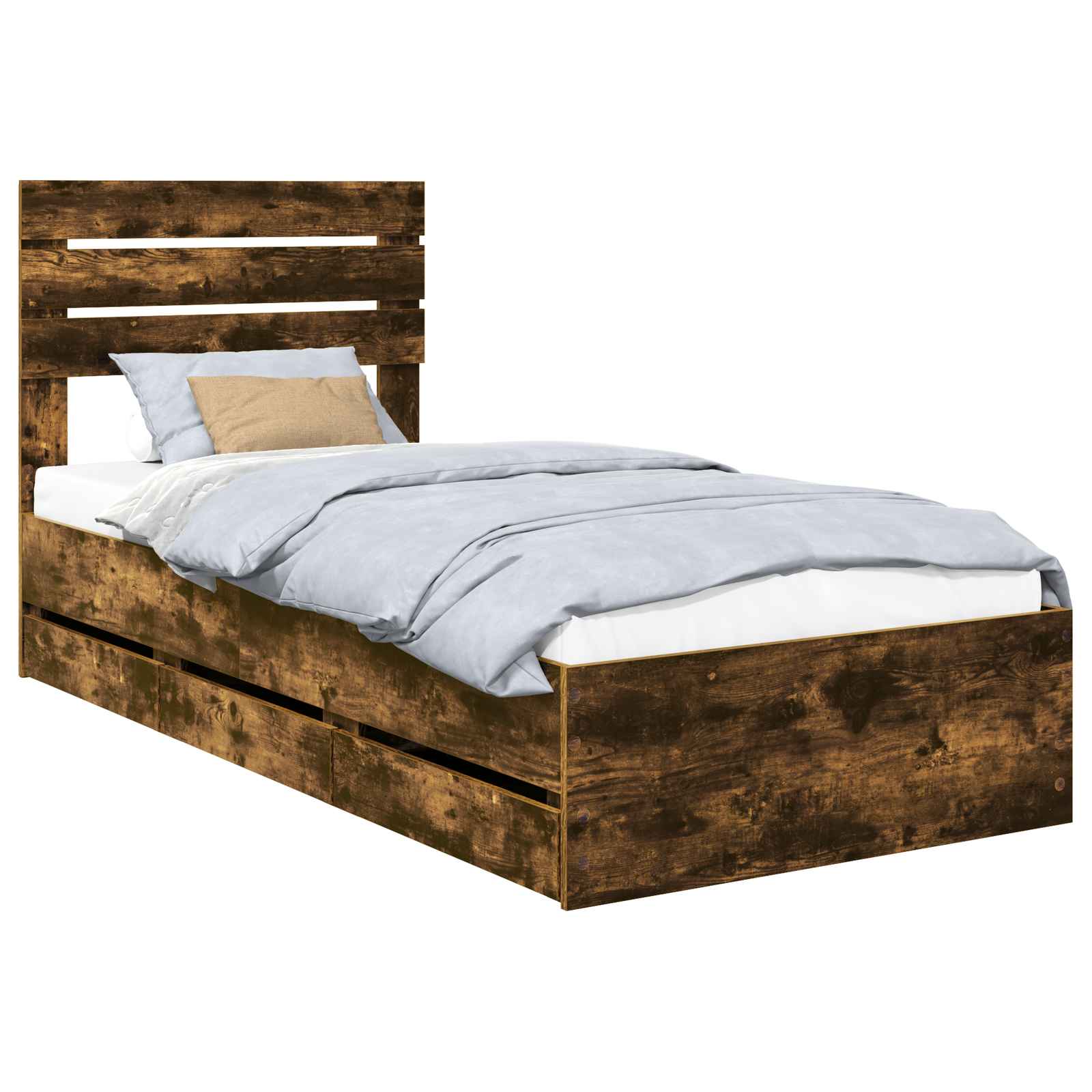 Voodi raam sahtliga Suitsetatud tamm 90 x 200 cm Inseneripuit 48 Kõik vajalik sinu aeda ja koju! Voodi raam sahtliga Suitsetatud tamm 90 x 200 cm Inseneripuit - Image 2