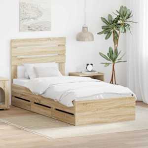 Rám postele se zásuvkou Sonoma dub 75 x 190 cm Inženýrské dřevo - obrázek 1