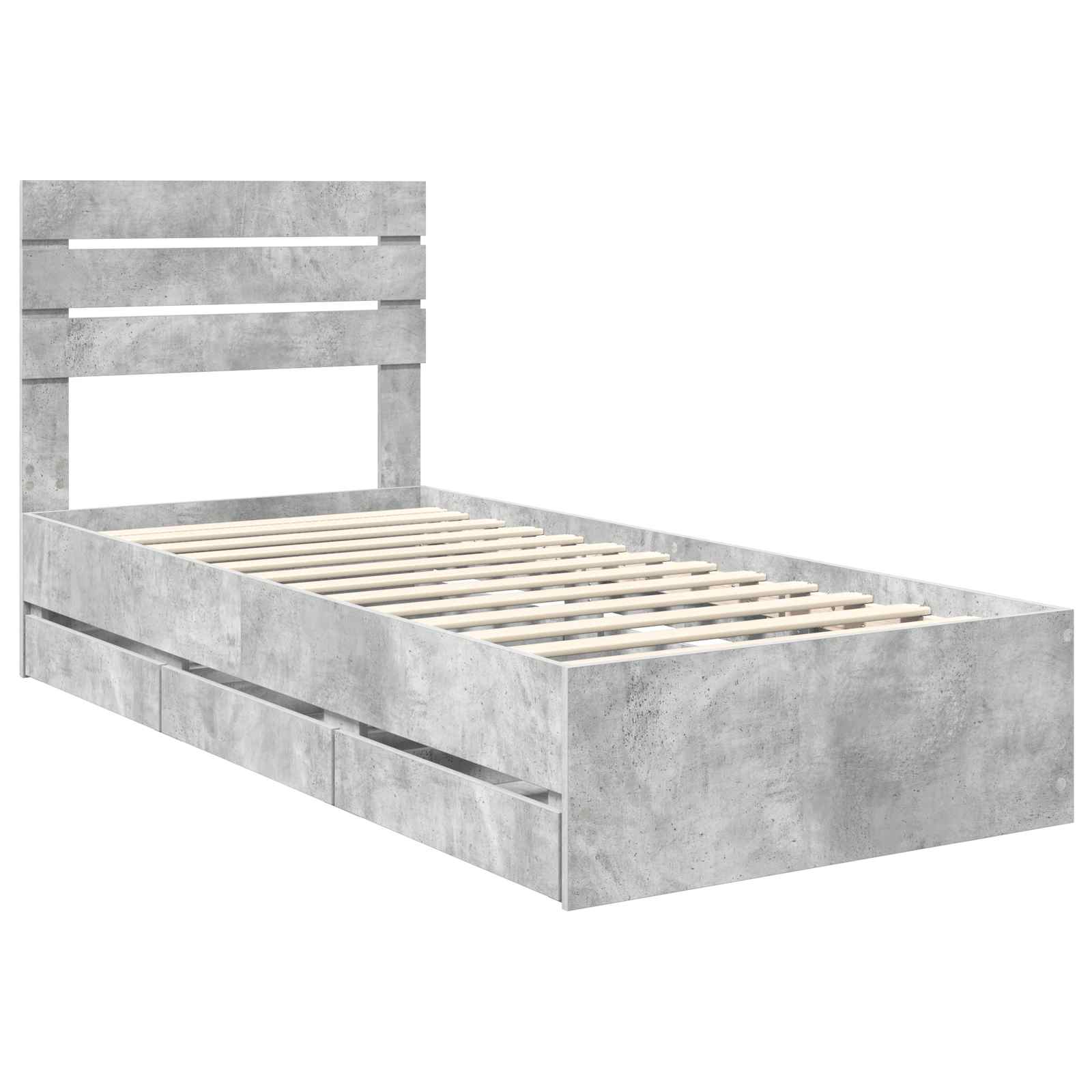 Voodi raam sahtliga peaga Betoonhall 75 x 190 cm Inseneripuit 50 Kõik vajalik sinu aeda ja koju! Voodi raam sahtliga peaga Betoonhall 75 x 190 cm Inseneripuit - Image 4