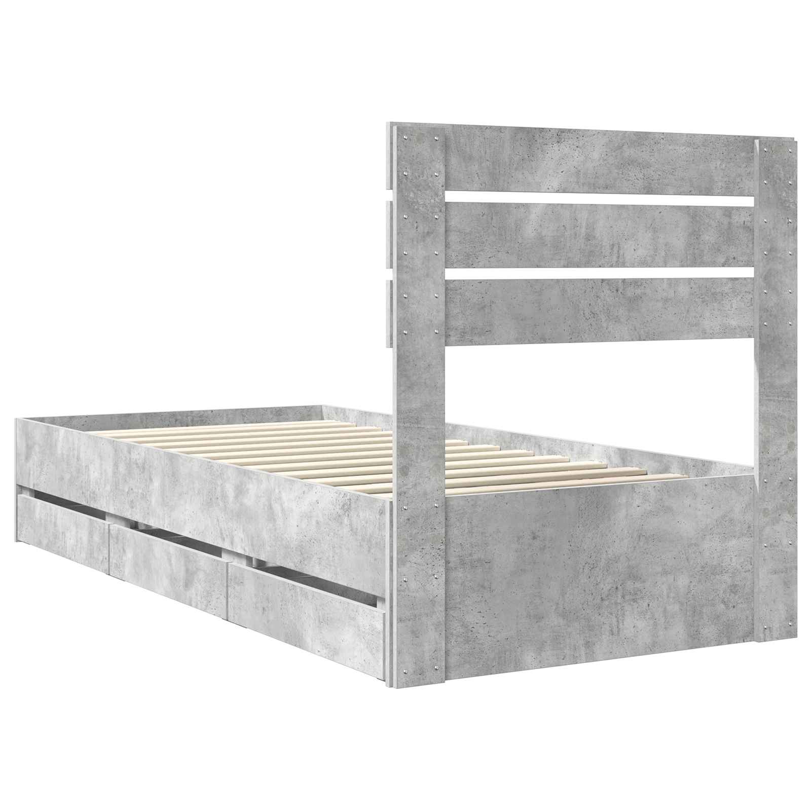 Voodi raam sahtliga peaga Betoonhall 75 x 190 cm Inseneripuit 56 Kõik vajalik sinu aeda ja koju! Voodi raam sahtliga peaga Betoonhall 75 x 190 cm Inseneripuit - Image 10