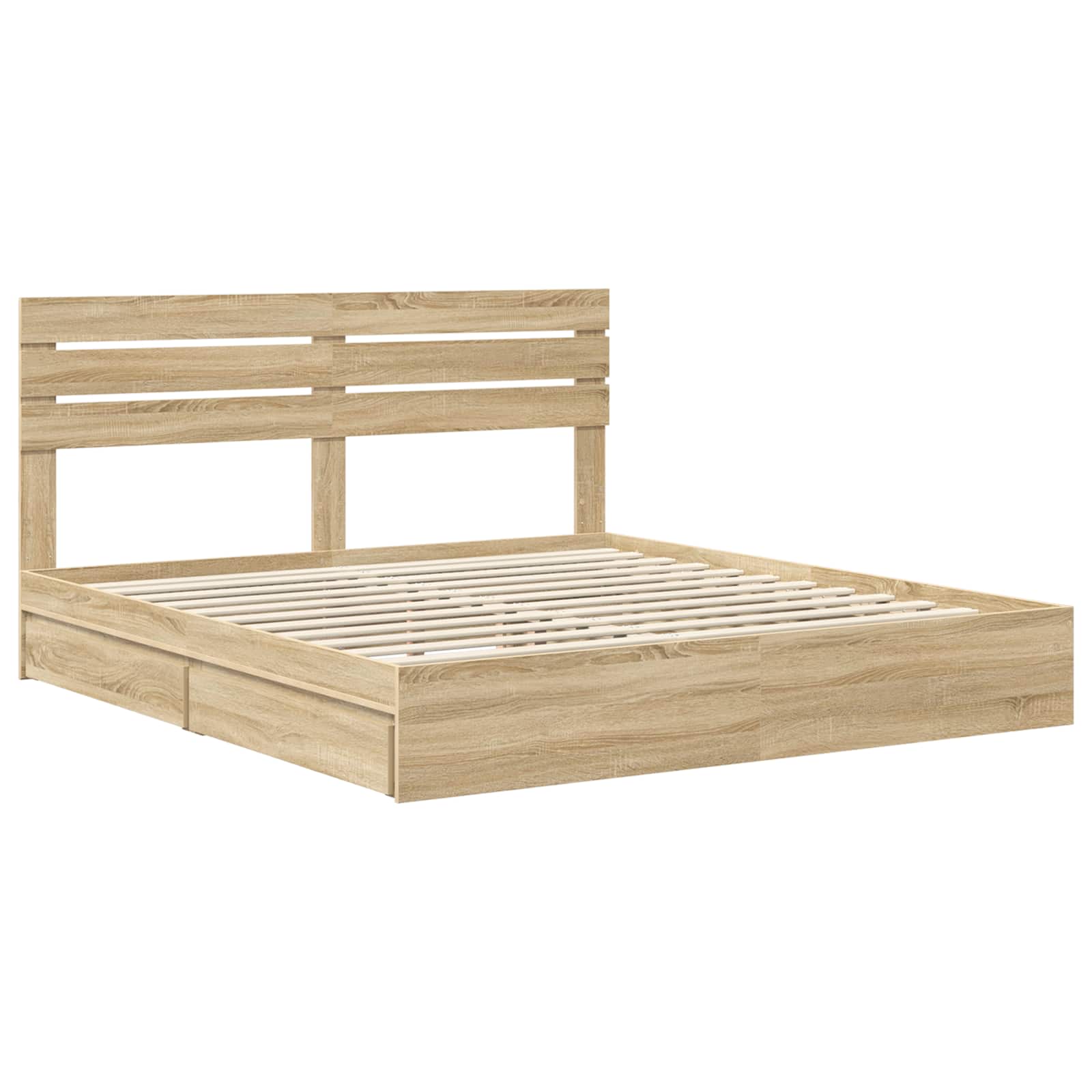 Opslag bed met lade Sonoma Eiken 180 x 200 cm Bewerkt hout | luizaXL | Dé meubelwinkel voor elk interieur Opslag bed met lade Sonoma Eiken 180 x 200 cm Bewerkt hout - Afbeelding 4