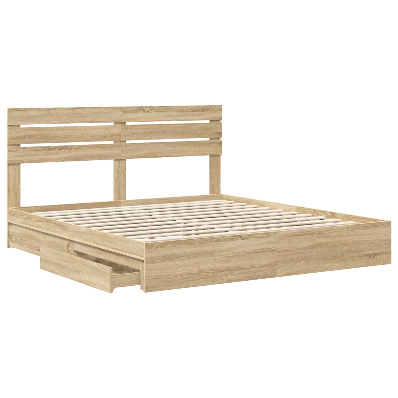 Opslag bed met lade Sonoma Eiken 180 x 200 cm Bewerkt hout | luizaXL | Dé meubelwinkel voor elk interieur Opslag bed met lade Sonoma Eiken 180 x 200 cm Bewerkt hout - Afbeelding 5