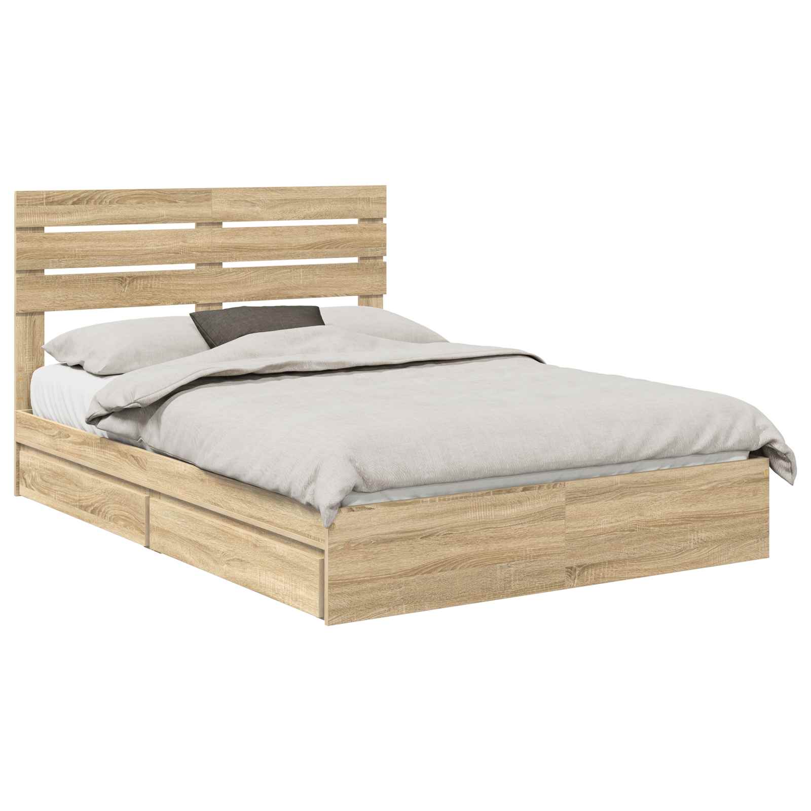 Opslag bed met lade Sonoma Eiken 160 x 200 cm Bewerkt hout | luizaXL | Dé meubelwinkel voor elk interieur Opslag bed met lade Sonoma Eiken 160 x 200 cm Bewerkt hout - Afbeelding 2