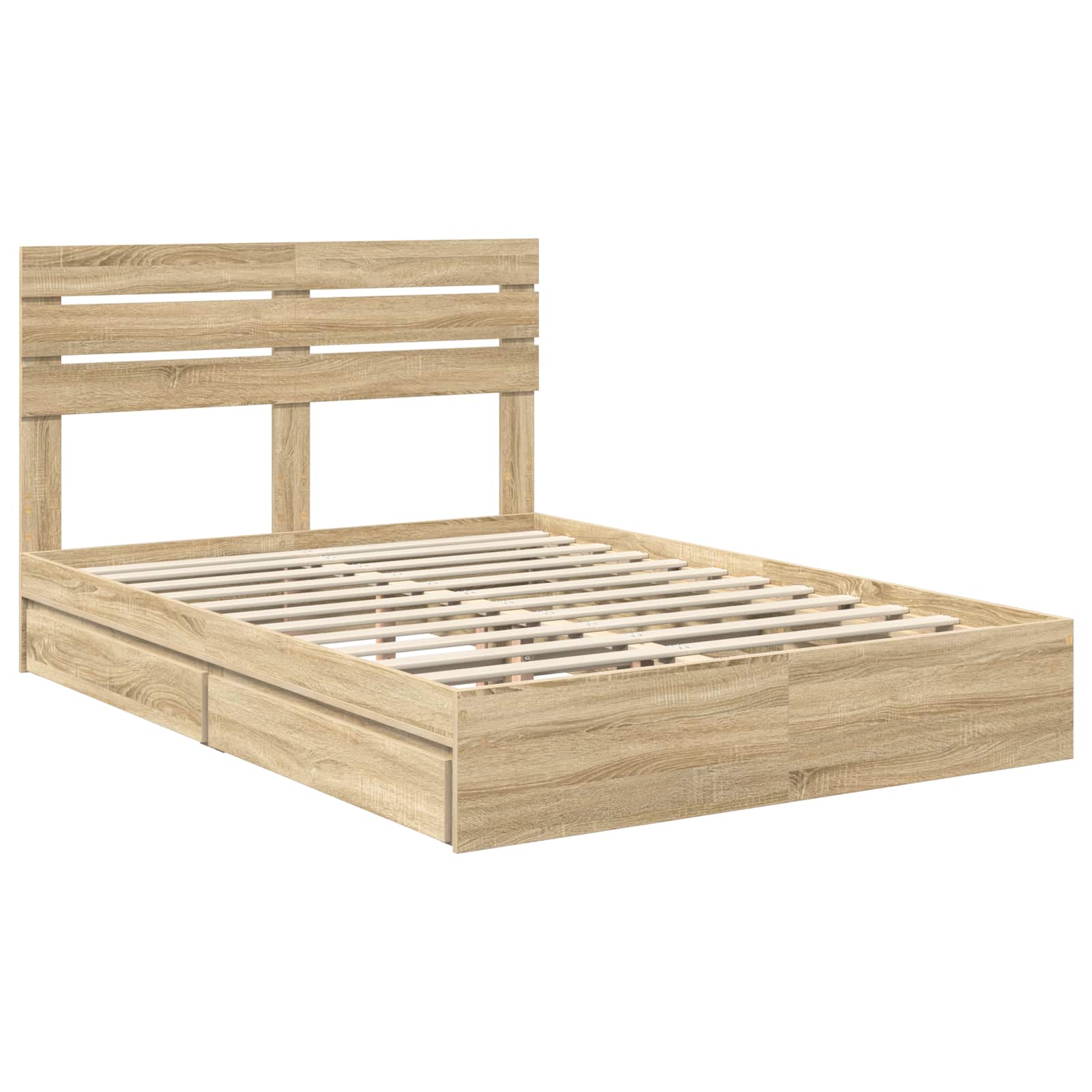 Opslag bed met lade Sonoma Eiken 160 x 200 cm Bewerkt hout | luizaXL | Dé meubelwinkel voor elk interieur Opslag bed met lade Sonoma Eiken 160 x 200 cm Bewerkt hout - Afbeelding 4