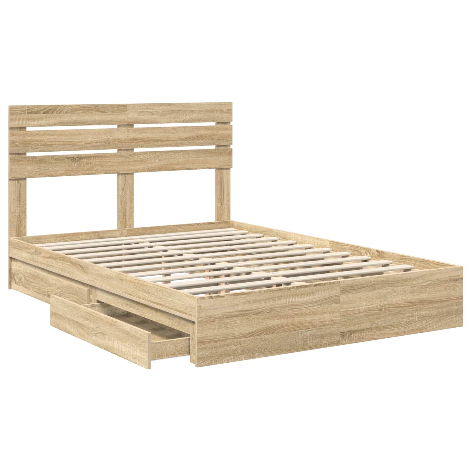 Opslag bed met lade Sonoma Eiken 160 x 200 cm Bewerkt hout | luizaXL | Dé meubelwinkel voor elk interieur Opslag bed met lade Sonoma Eiken 160 x 200 cm Bewerkt hout - Afbeelding 5