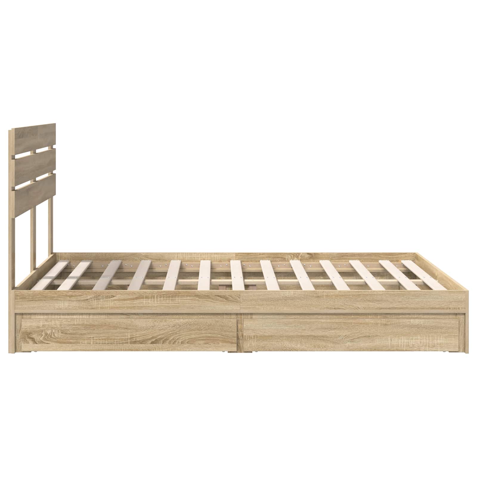 Opslag bed met lade Sonoma Eiken 160 x 200 cm Bewerkt hout | luizaXL | Dé meubelwinkel voor elk interieur Opslag bed met lade Sonoma Eiken 160 x 200 cm Bewerkt hout - Afbeelding 9