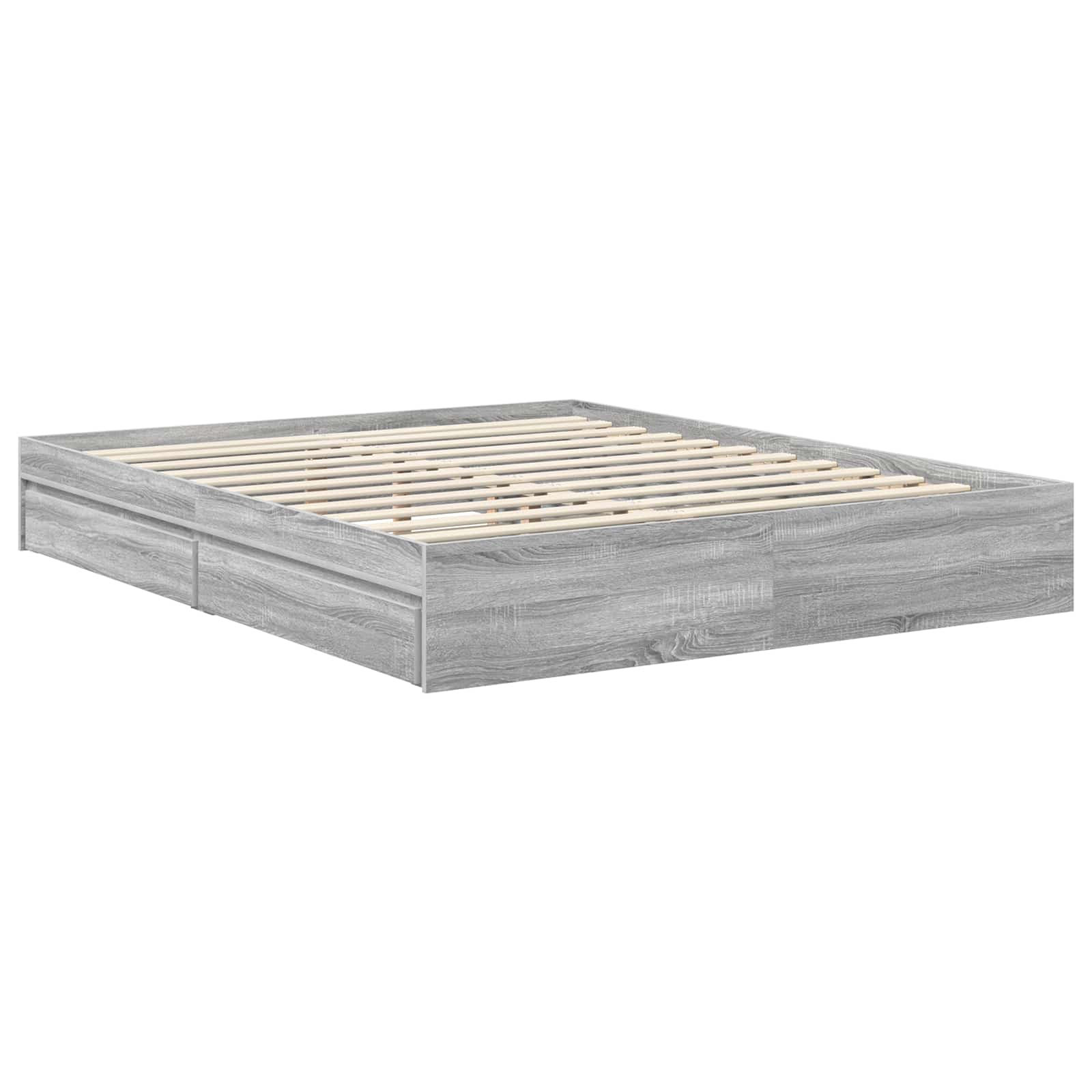Opslag bed met lade Gerookt eiken 160 x 200 cm Bewerkt hout | luizaXL | Dé meubelwinkel voor elk interieur Opslag bed met lade Gerookt eiken 160 x 200 cm Bewerkt hout - Afbeelding 6