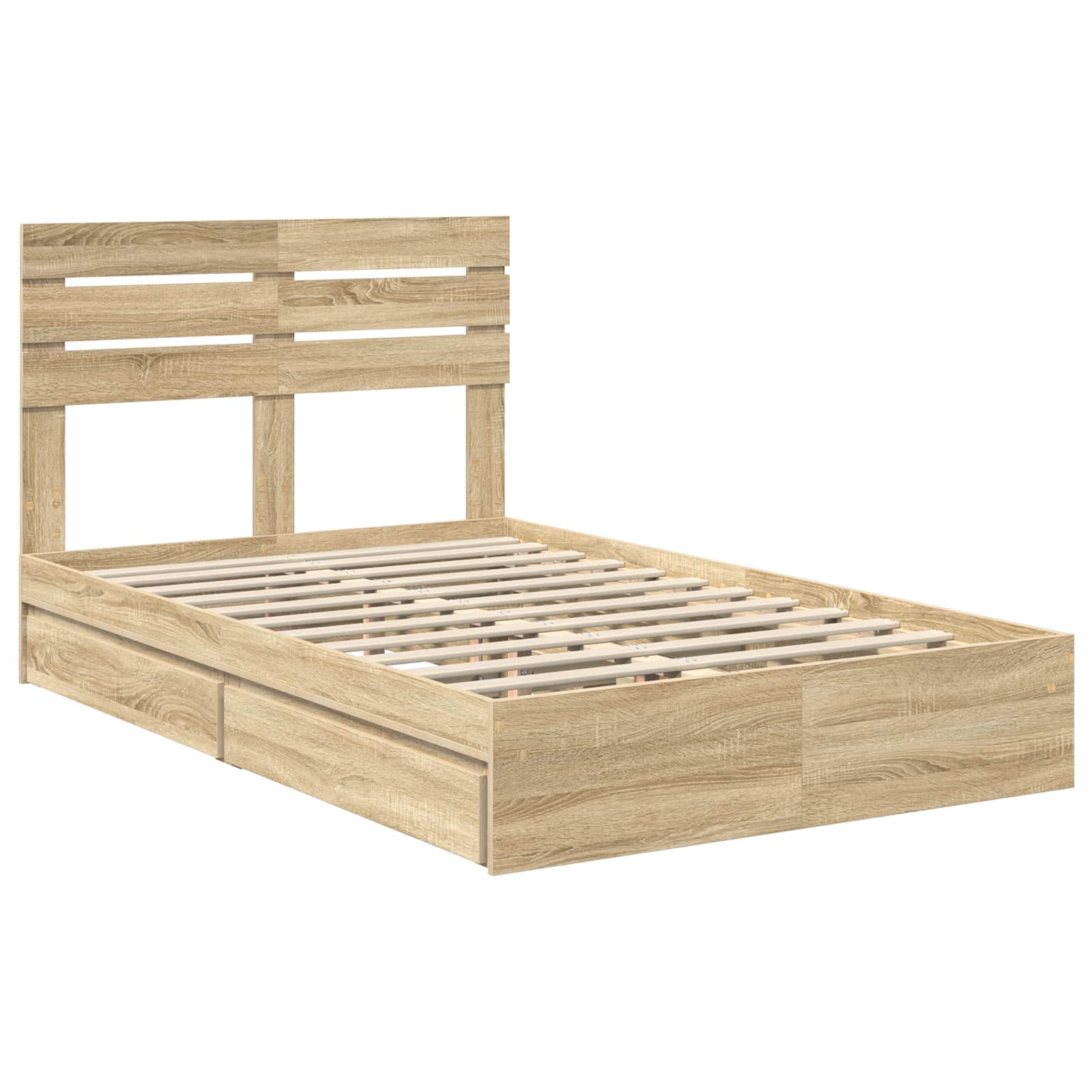 Opslag bed met lade Sonoma Eiken 135 x 190 cm Bewerkt hout | luizaXL | Dé meubelwinkel voor elk interieur Opslag bed met lade Sonoma Eiken 135 x 190 cm Bewerkt hout - Afbeelding 4