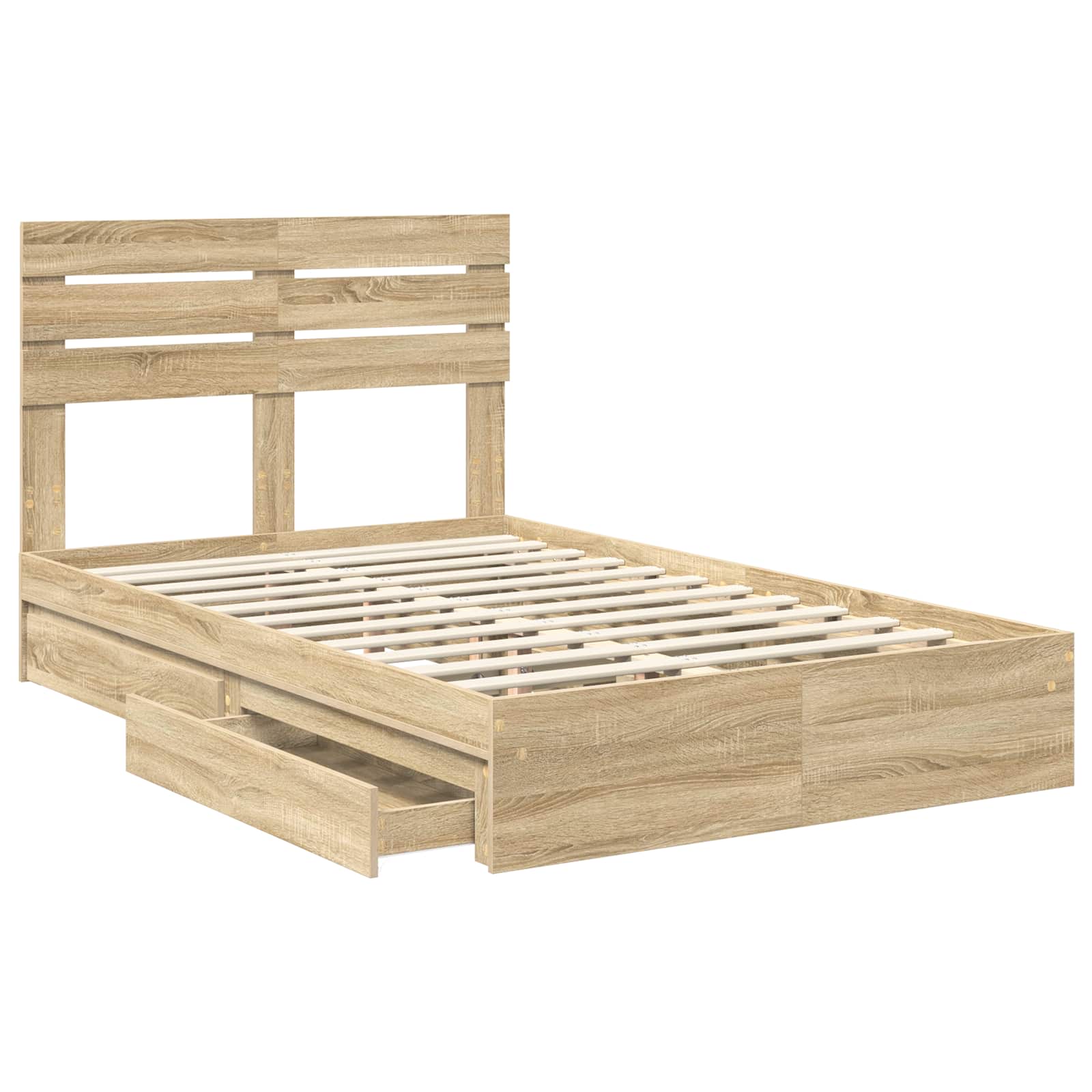 Opslag bed met lade Sonoma Eiken 135 x 190 cm Bewerkt hout | luizaXL | Dé meubelwinkel voor elk interieur Opslag bed met lade Sonoma Eiken 135 x 190 cm Bewerkt hout - Afbeelding 5