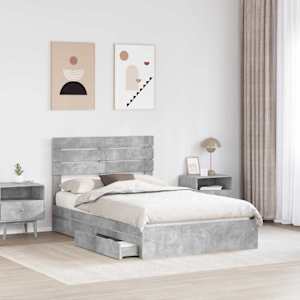 Postel s úložným prostorem s čelo Betonově šedá 135 x 190 cm - obrázek 3