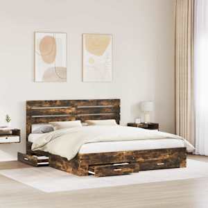 Rám postele se zásuvkou s čelo s úložištěm kompozitní dřevo - obrázek 3