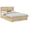 vidaXL Voodi raam sahtliga peaga Sonoma tamm 140 x 190 cm Tehispuit