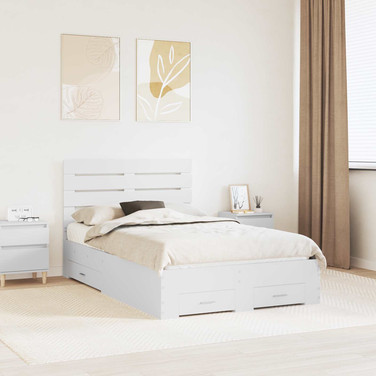 Estructura de cama con cajón con cabecera Madera contrachapada