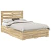 vidaXL Voodi raam sahtliga peaga Sonoma tamm 135 x 190 cm Tehispuit