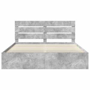 Rám postele s čelo Beton 200 x 200 cm Masivní borové dřevo - obrázek 7