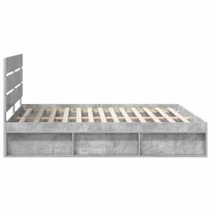 Rám postele s čelo Beton 200 x 200 cm Masivní borové dřevo - obrázek 8