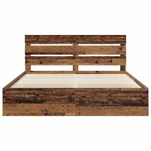 Rám postele Staré dřevo 200 x 200 cm Masivní borové dřevo - obrázek 7