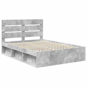 Rám postele s čelo Beton 140 x 190 cm Masivní borové dřevo - obrázek 4
