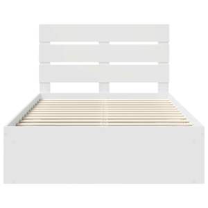 Rám postele s čelo Bílá 120 x 200 cm Masivní borové dřevo - obrázek 7