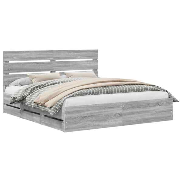 vidaXL Voodi raam sahtliga peaga Hall Sonoma 200 x 200 cm Inseneripuit