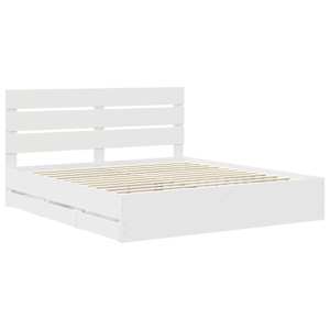 Rám postele se zásuvkou Bílá 180 x 200 cm Inženýrské dřevo - obrázek 4