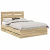 vidaXL Voodi raam sahtliga peaga Sonoma tamm 150 x 200 cm Inseneripuit