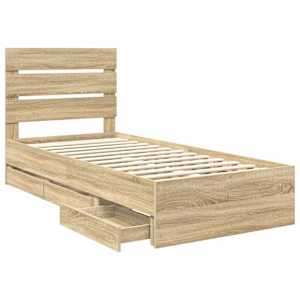 Rám postele se zásuvkou Sonoma dub 90 x 190 cm Inženýrské dřevo - obrázek 5
